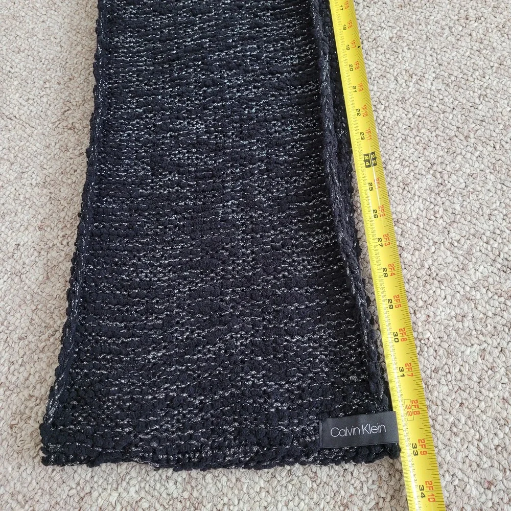 NWT Calvin Klein Black Metallic Infinity Scarf